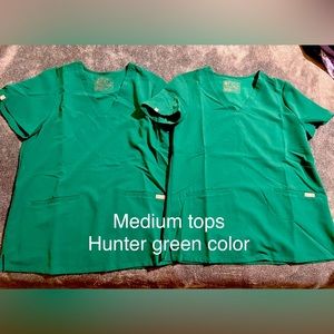 Hunter green Figs Casma Scrub Tops
